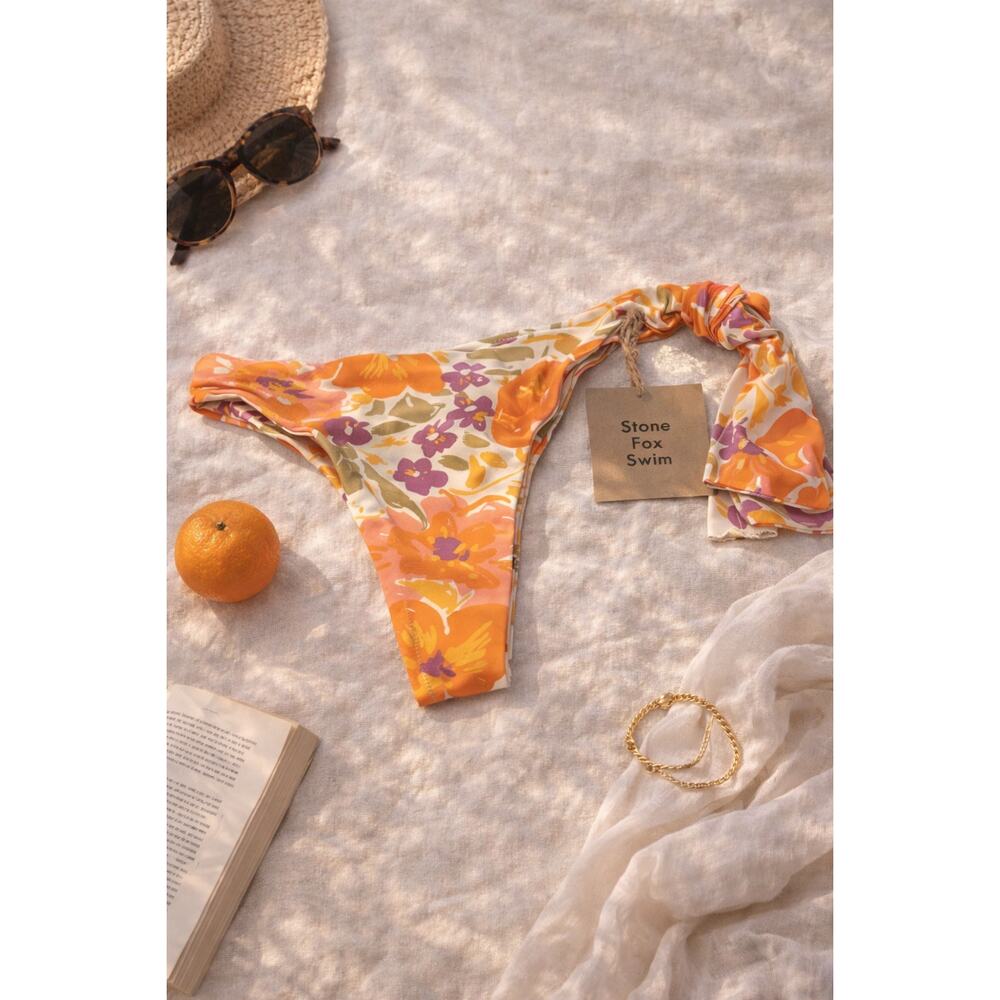 NWT Free People Stone Fox Swim Women's Floral June Bikini Bottom Bloom Multi XS